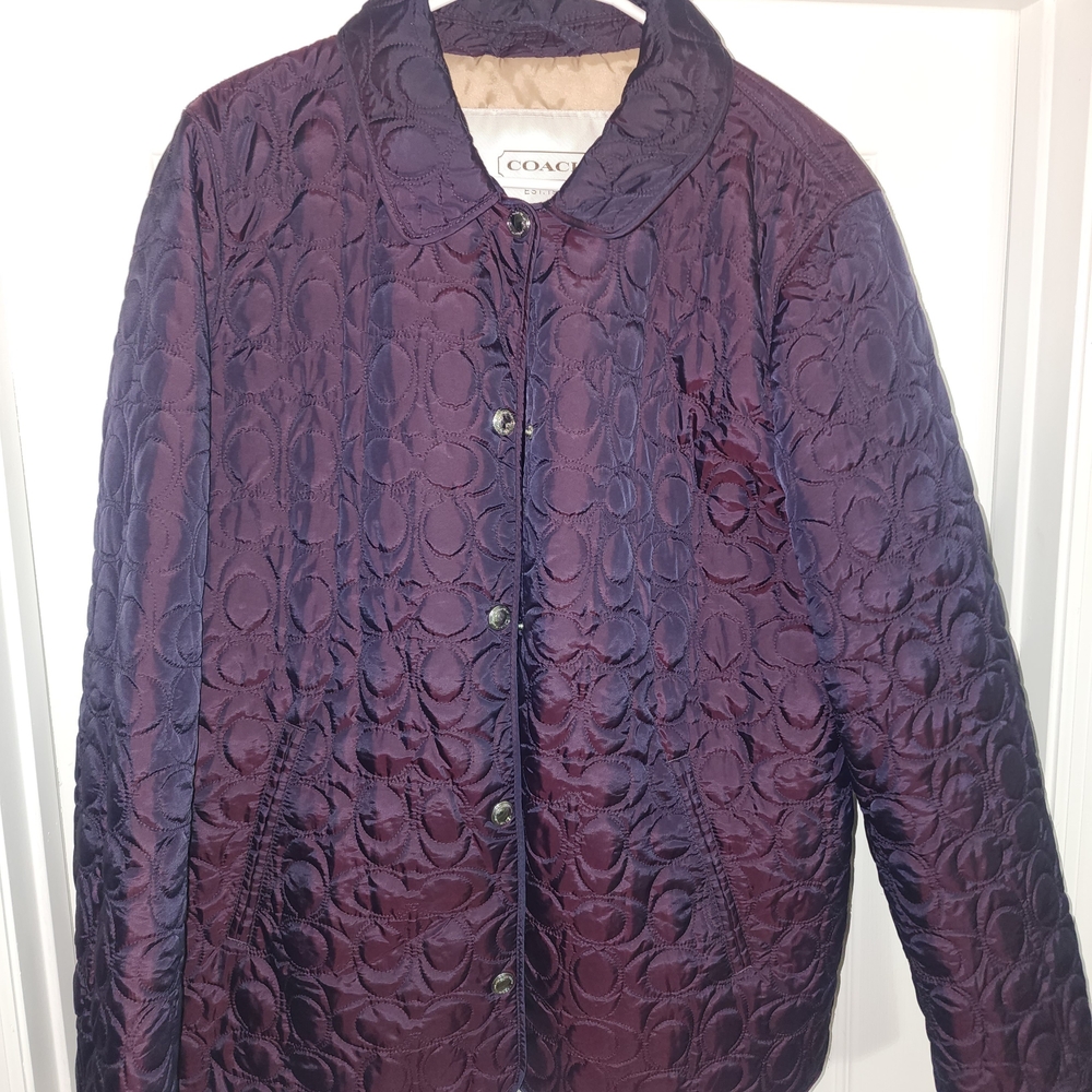 Coach Purple Quilted Jacket